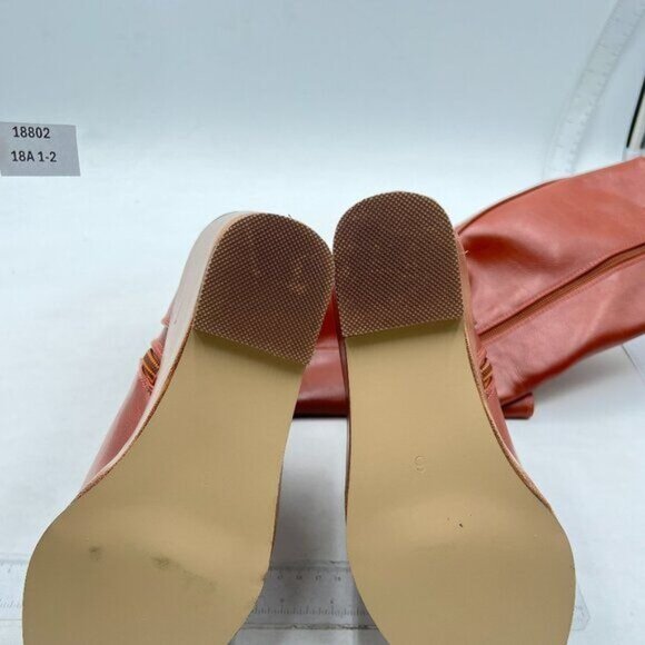 FSJ Women Side Zipper Wedge High Heel Point Toe Fancy Pull On Ladies Boot Maroon - Picture 7 of 8